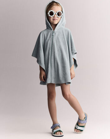 Toddler French Terry Hooded Coverup - Pale Blue, 