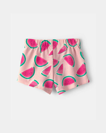 Baby Girl Watermelon French Terry Shorts - Pink, 