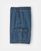 Boys Denim Cargo Shorts - Dark Wash, image 3 of 5 slides