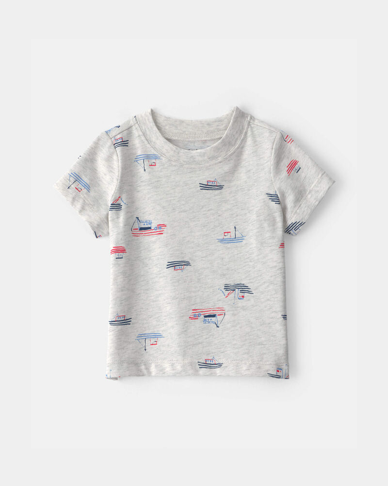 Baby Boy 2-Piece Boat Romper Set - Blue/Grey, image 3 of 6 slides