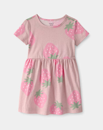 Toddler Girl Strawberry Short-Sleeve Dress - Pink, 
