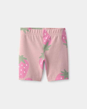 Toddler Girl Strawberry Bike Shorts - Pink, 