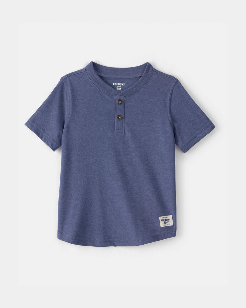 Toddler Boy Short-Sleeve Henley T-Shirt - Navy, image 1 of 3 slides