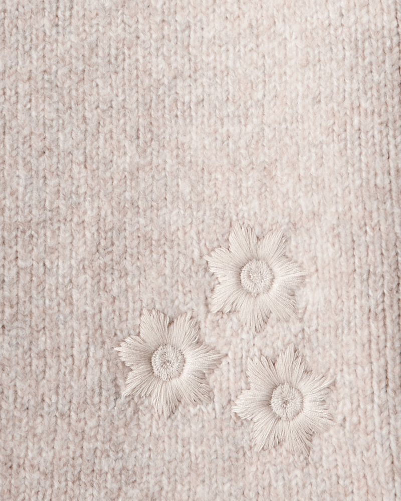 Toddler Girl Floral Long-Sleeve Sweater - Cream, image 3 of 4 slides