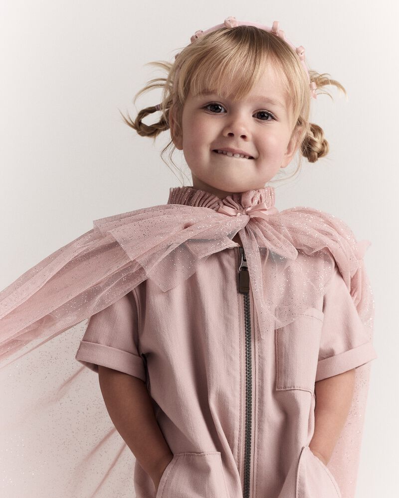 Toddler Girl Confetti Dress Up Cape - Light Pink, image 4 of 10 slides