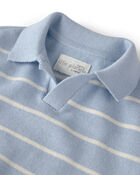 Baby Boy 2-Piece Organic Cotton Top & Short Set in Stripes, image 3 of 5 slides
