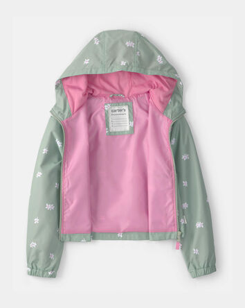 Girls Floral Windbreaker - Green, 
