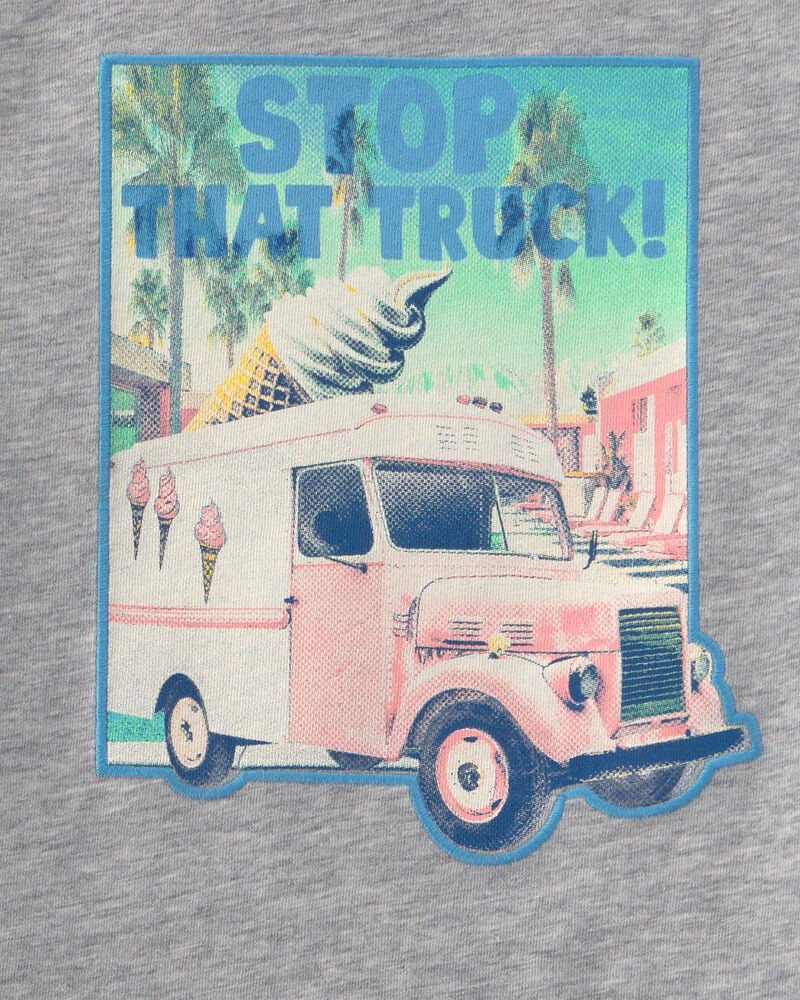 Toddler Boy 'Stop That Truck!' Ice Cream Graphic Tee - Grey, image 2 of 3 slides