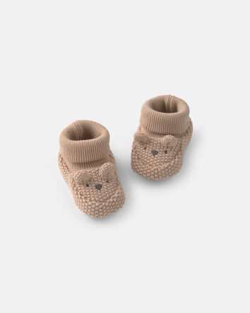Baby Bear Baby Booties - Brown, 