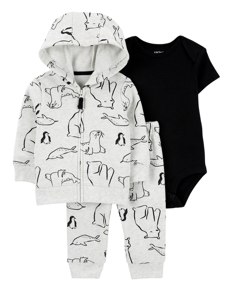 Baby Boy 3-Piece Arctic Animals Little Jacket Set, image 1 of 4 slides