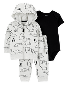 Baby Boy 3-Piece Arctic Animals Little Jacket Set, image 1 of 4 slides
