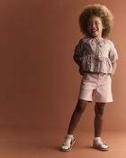 Toddler Girl Puff-Sleeve Peplum Top - Mauve, image 3 of 6 slides