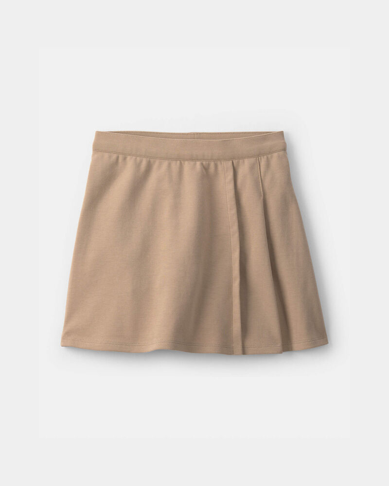 Girls Uniform Ponte Skort - Khaki, image 1 of 4 slides