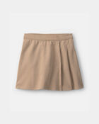 Girls Uniform Ponte Skort - Khaki, image 1 of 4 slides