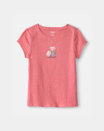 Girls Macaron Ruched Top - Coral, 