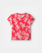 Girls Floral Top - Coral, image 1 of 3 slides