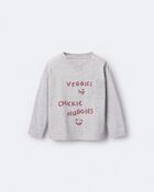 Toddler 'Chicken Nuggies' Long-Sleeve Pocket Graphic Tee - Heather Grey, image 2 of 7 slides