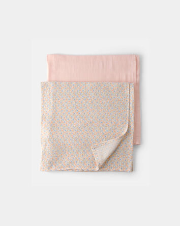 Baby Girl 2-Pack Floral Blankets - Pink, 