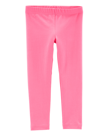 Baby Girl Cotton Stretch Leggings - Pink, 