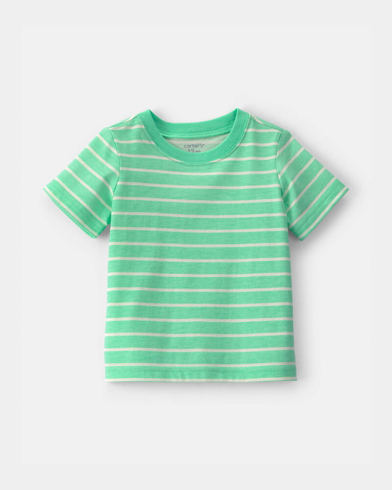 Baby Striped Tee - Green, image 1 of 3 slides