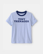 Toddler 'Tiny Teenager' Graphic Tee - Blue, image 1 of 3 slides