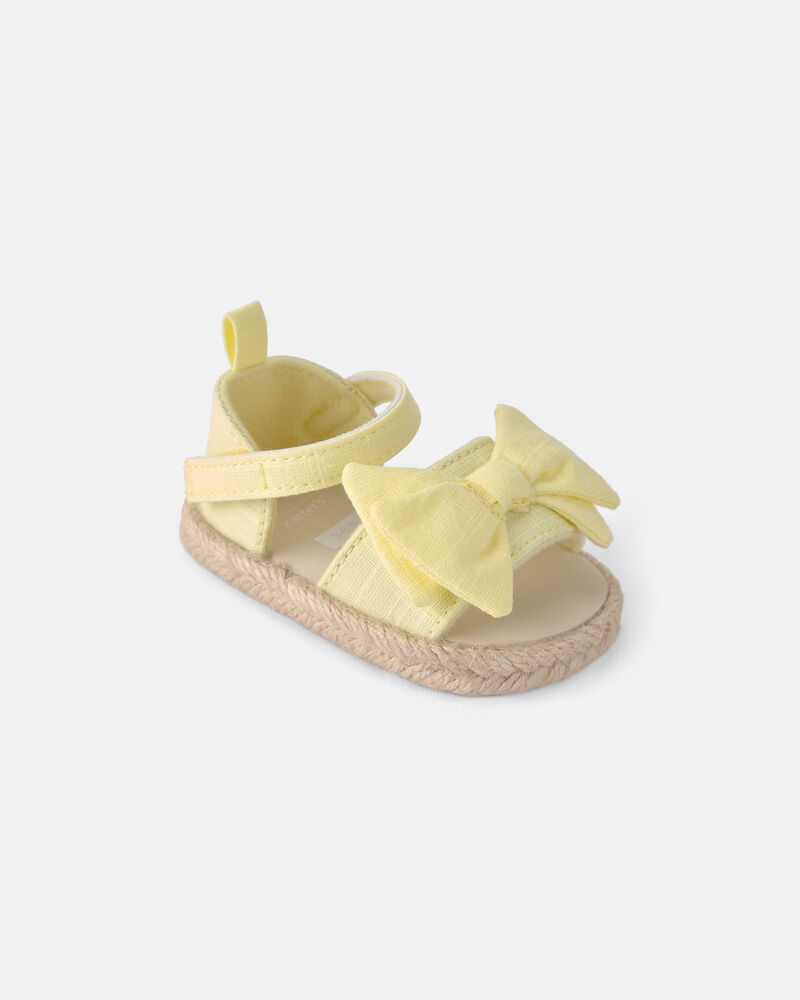 Baby Girl Bow Sandals - Yellow, image 1 of 6 slides