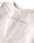 Baby Organic Cotton 'Little One' Embroidered Bodysuit , image 2 of 4 slides