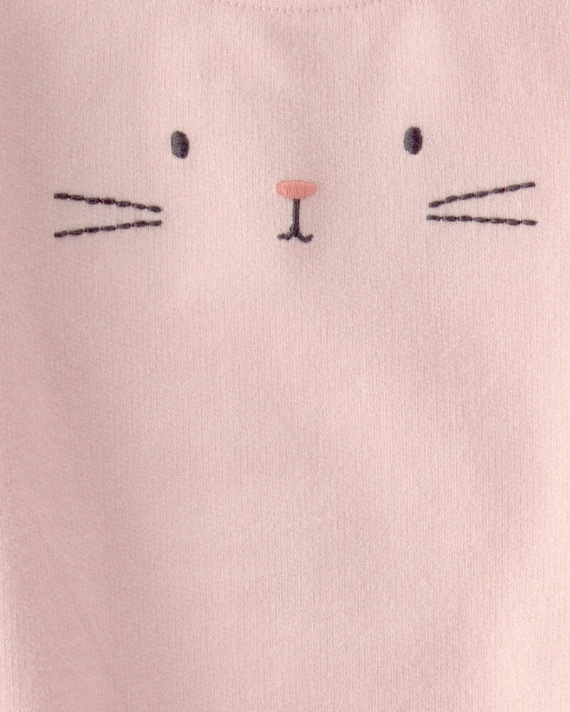 Baby Girl Bunny Bubble Romper & Hat Set - Pink, image 4 of 6 slides
