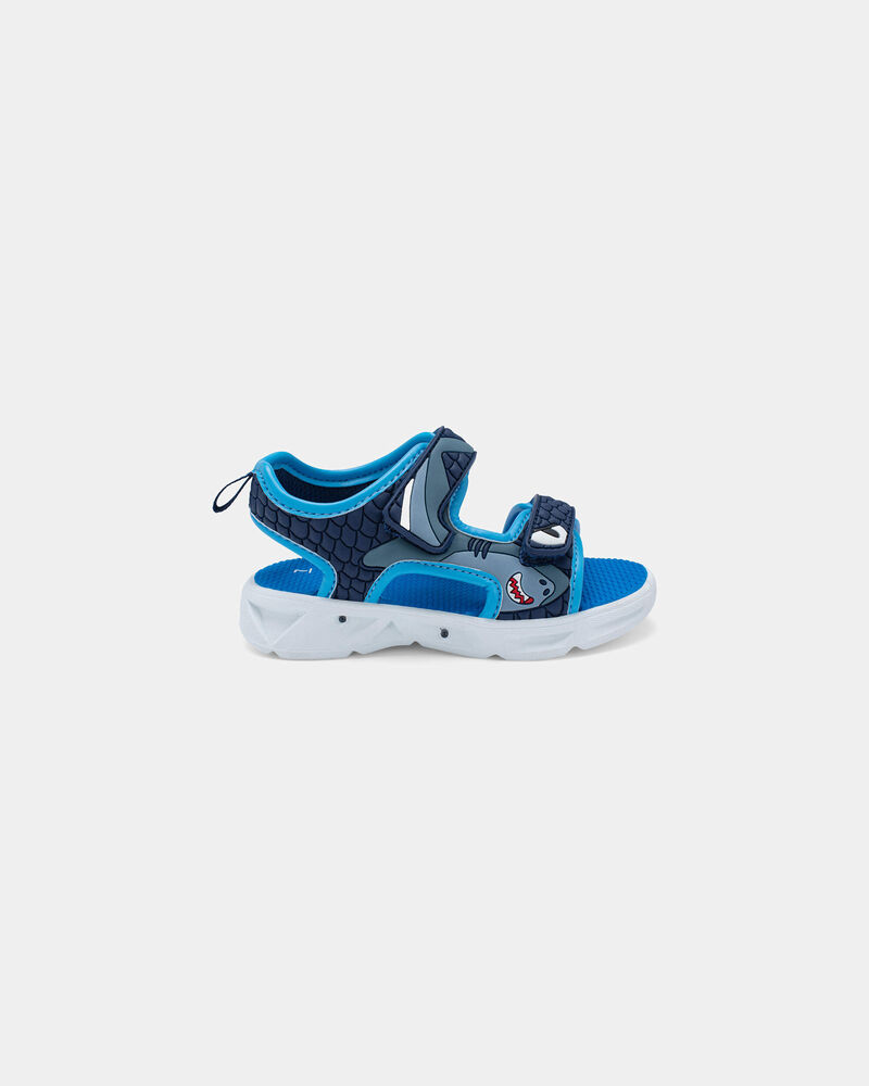 Toddler Boy Shark Light Up Sandals - Blue, image 2 of 7 slides