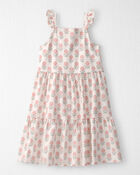 Girls Organic Cotton Tiered Dress in Rosebud Petal Print , image 1 of 5 slides