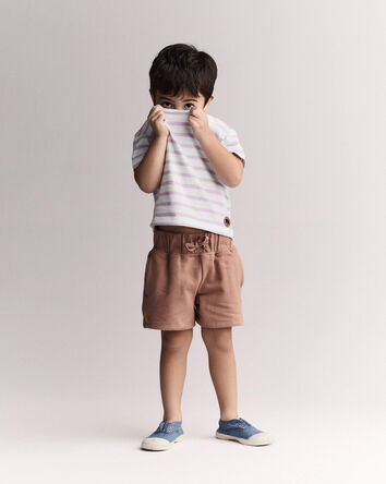 Toddler Relaxed Tee in Stripes- Blue/Purple, 