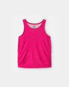 Girls Polka Dot Active Tank Top - Pink, image 1 of 3 slides
