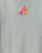 Girls Watermelon Ribbed Tee - Green, image 2 of 3 slides