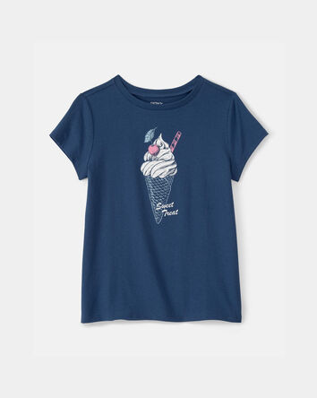 Girls Ice Cream Graphic Tee - Blue, 