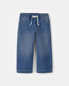 Toddler Girl Drawstring Wide-Leg Jeans - Dark Wash, image 1 of 4 slides