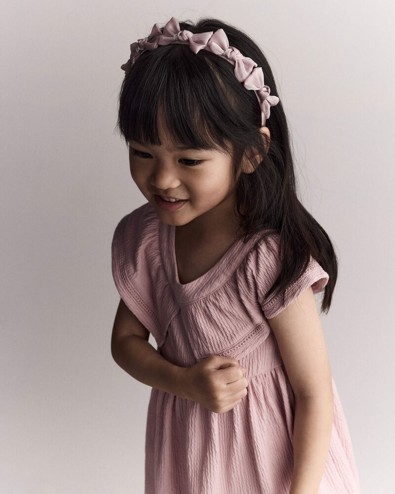 Toddler Girl Bow Headband - Mauve, image 1 of 5 slides