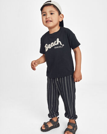 Toddler Striped Pants - Black, 