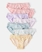 Girls 7-Pack Heart Floral Bikini Underwear - Blue/Purple, image 1 of 3 slides