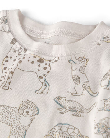 Toddler 2-Piece Organic Cotton Ribbed Pajama Set in Pet Print, 