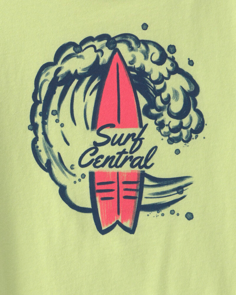 Boys 'Surf Central' Graphic Tee - Green, image 2 of 3 slides
