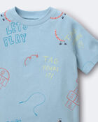 Toddler 'Let's Play' Raglan Relaxed Tee - Light Blue, image 6 of 6 slides