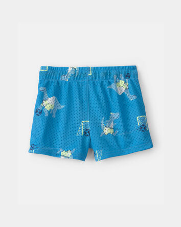 Baby Boy Dinosaur Soccer Mesh Shorts - Blue, 