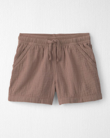Toddler Boy 2-Piece Organic Cotton Gauze Embroidered  Top & Short Set, 