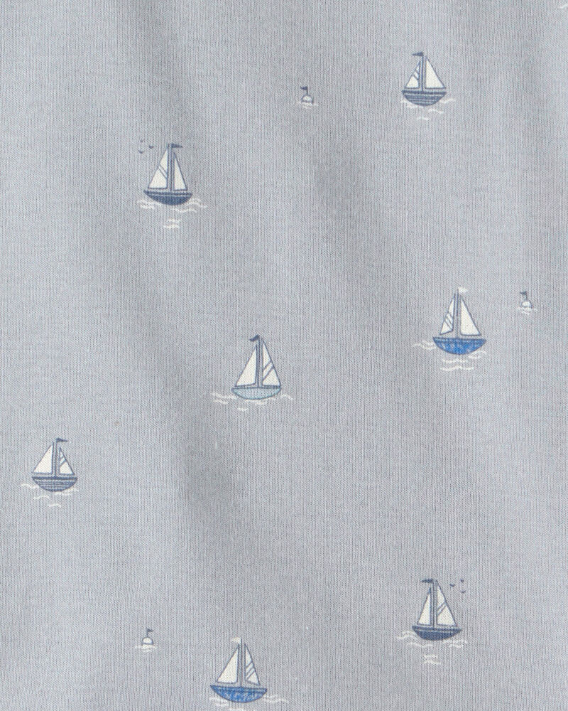 Toddler 2-Piece Organic Cotton Ribbed Pajama Set in Sail Away Print, image 3 of 4 slides