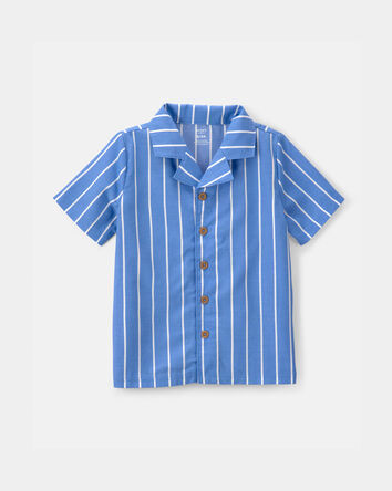 Boys Striped Loose Fit 2-Piece Pajama Set - Blue, 