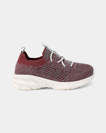 Toddler Boy Pull-On Athletic Sneakers - Red/Grey, 