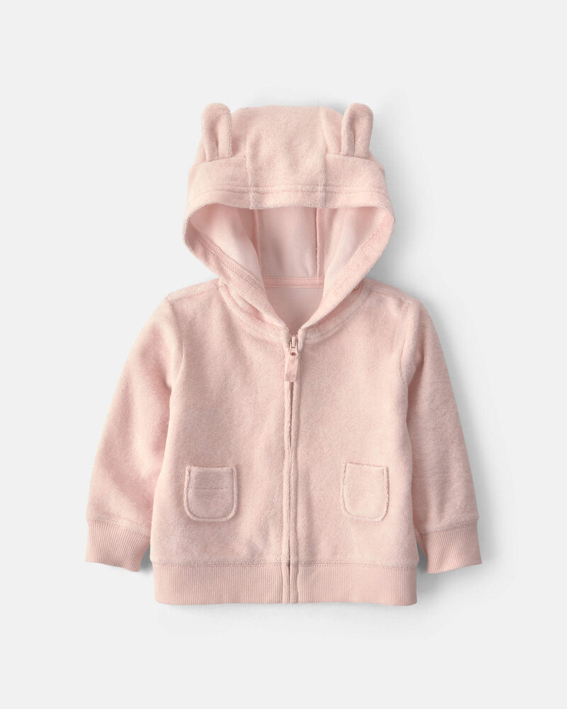 Baby Girl 3-Piece Bunny Terry Layering Set - Pink, image 2 of 6 slides
