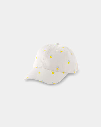 Toddler Girl Lemon Baseball Hat - White, 