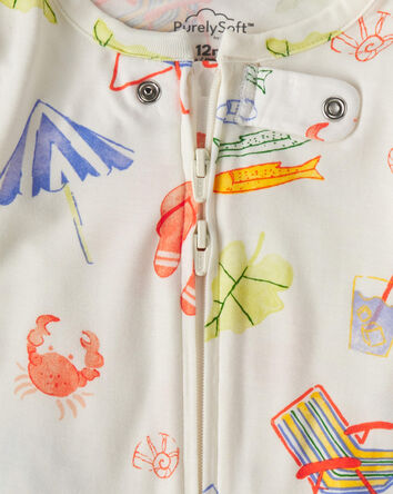 Baby 2-Pack Beach PurelySoft&trade; 1-Piece Pajama - Green/Ivory, 