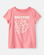 Girls Girl Power Short-Sleeve Graphic Tee - Coral, image 1 of 3 slides